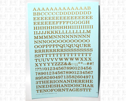 Railroad Roman Letter Number Alphabet
