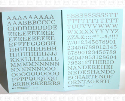 Railroad Roman Letter Number Alphabet