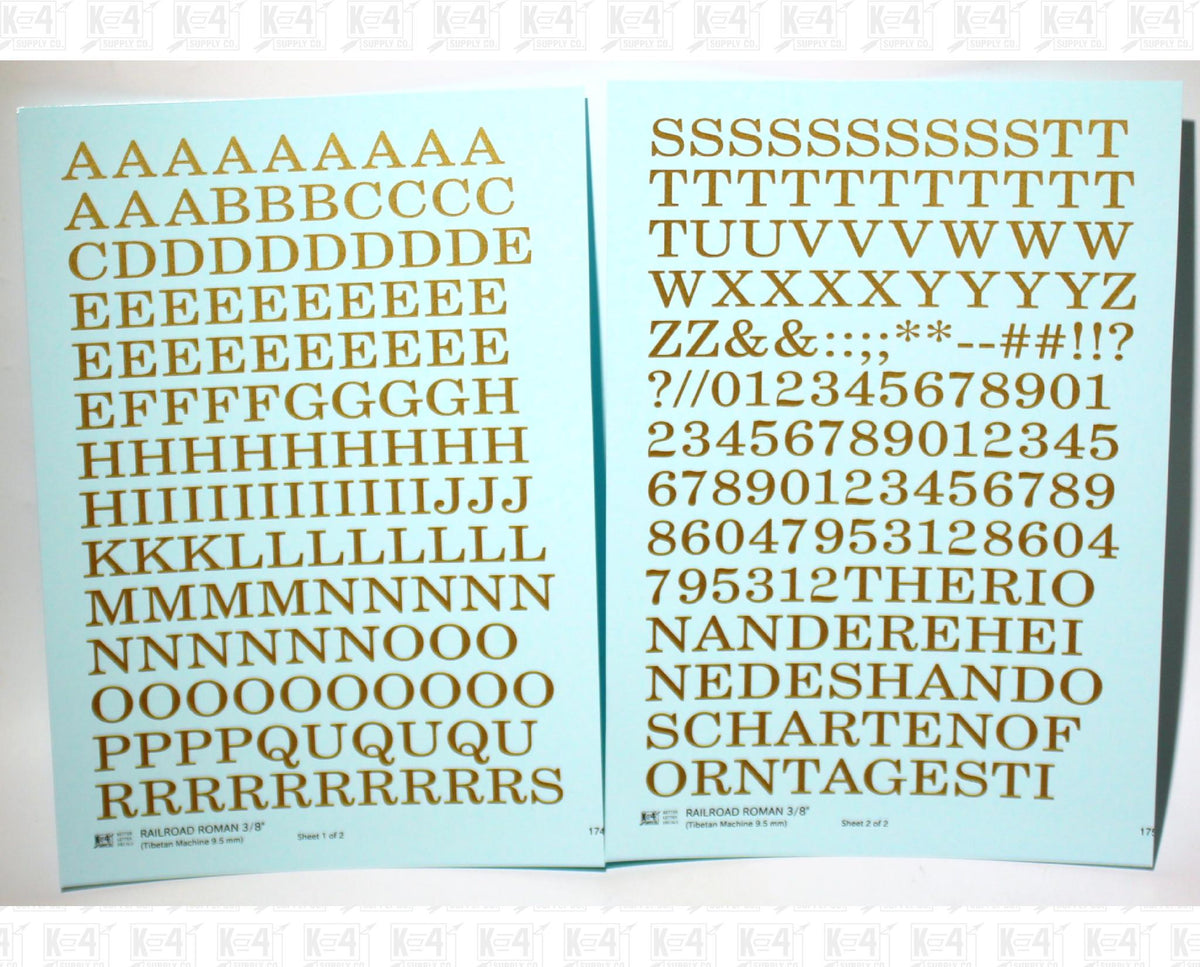 Railroad Roman Letter Number Alphabet