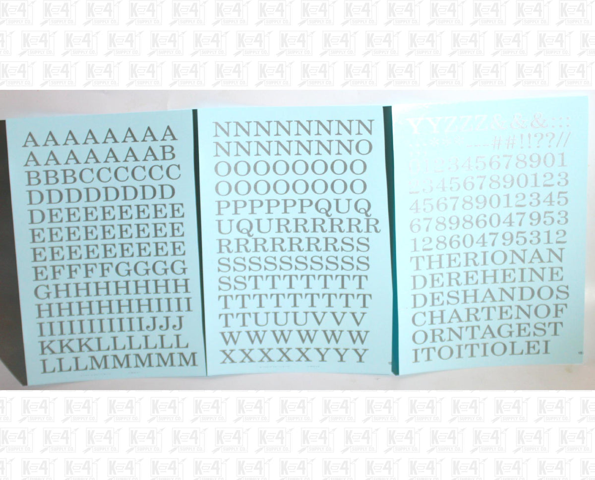 Railroad Roman Letter Number Alphabet