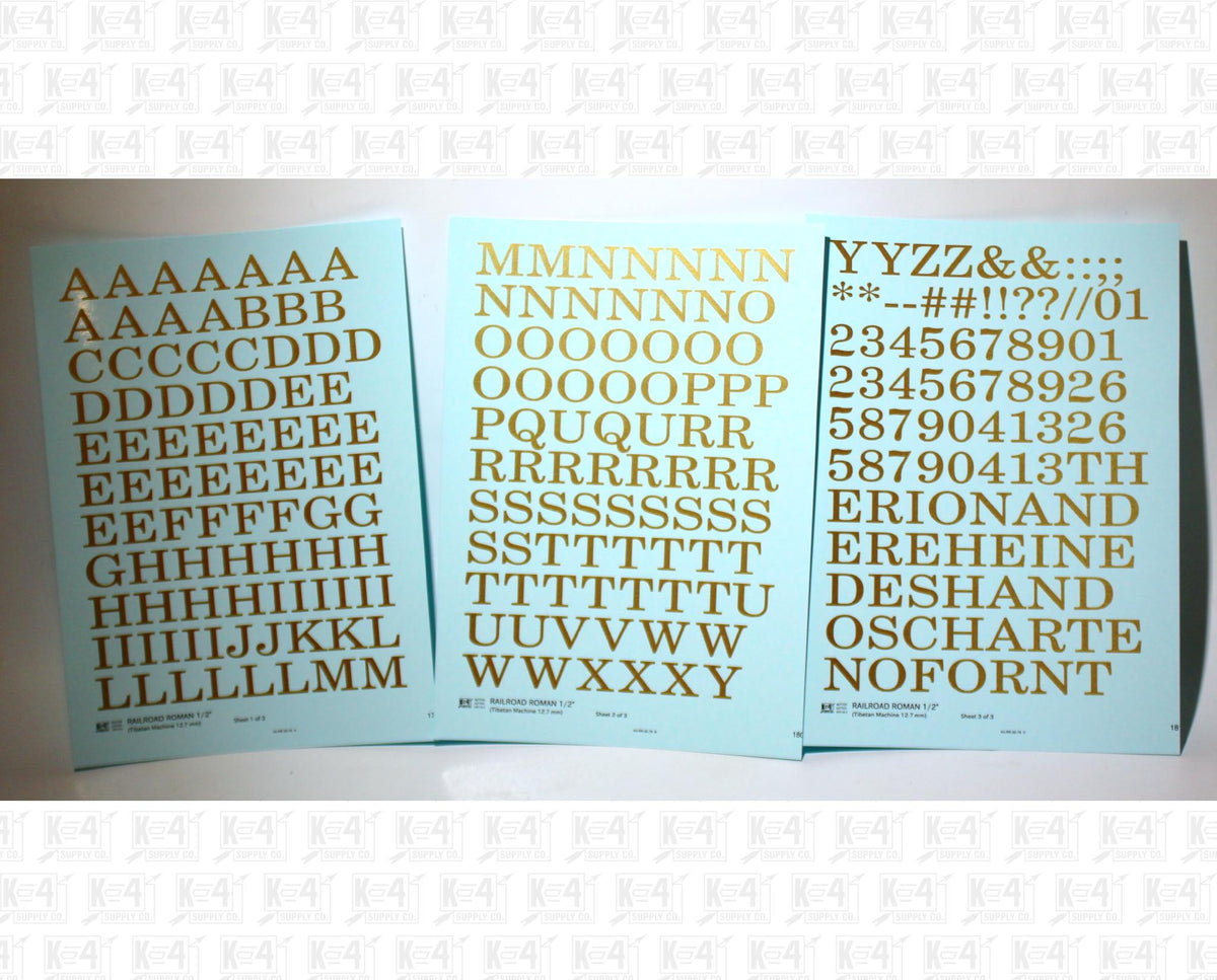 Railroad Roman Letter Number Alphabet