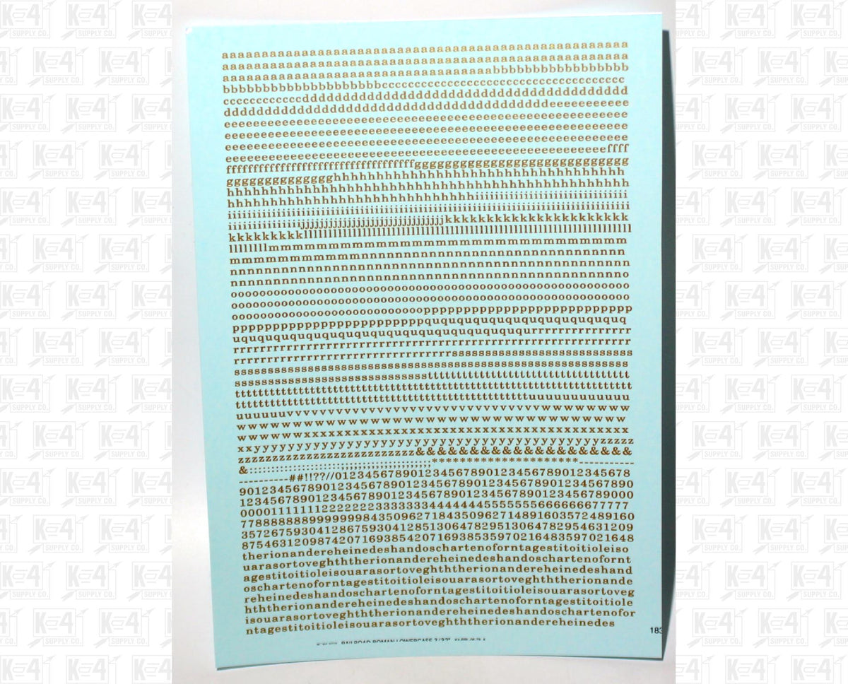 Lowercase Railroad Roman Letter Number Alphabet