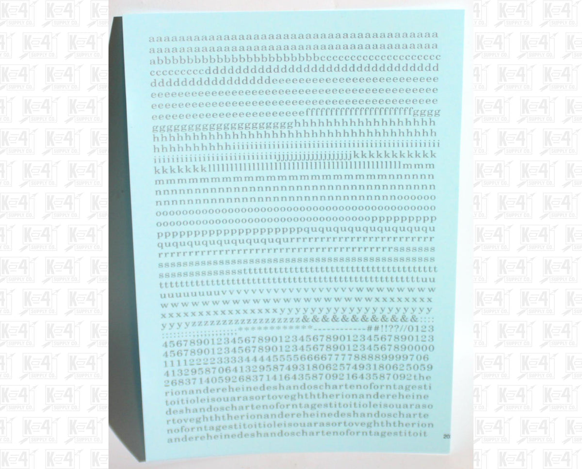 Lowercase Railroad Roman Letter Number Alphabet