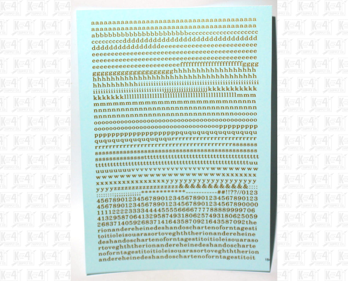Lowercase Railroad Roman Letter Number Alphabet