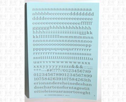 Lowercase Railroad Roman Letter Number Alphabet