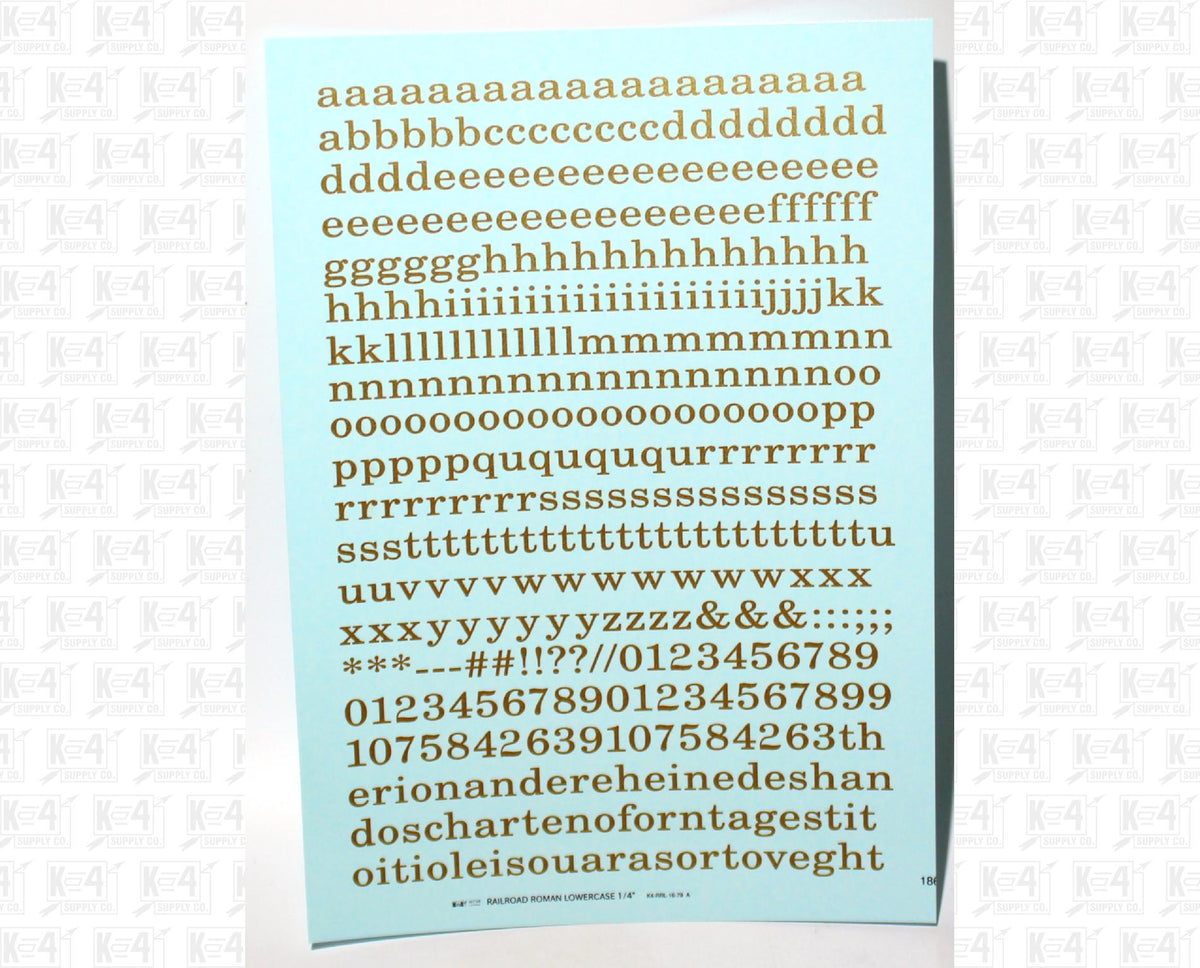 Lowercase Railroad Roman Letter Number Alphabet