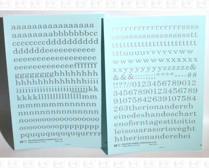 Lowercase Railroad Roman Letter Number Alphabet