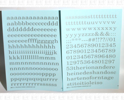 Lowercase Railroad Roman Letter Number Alphabet