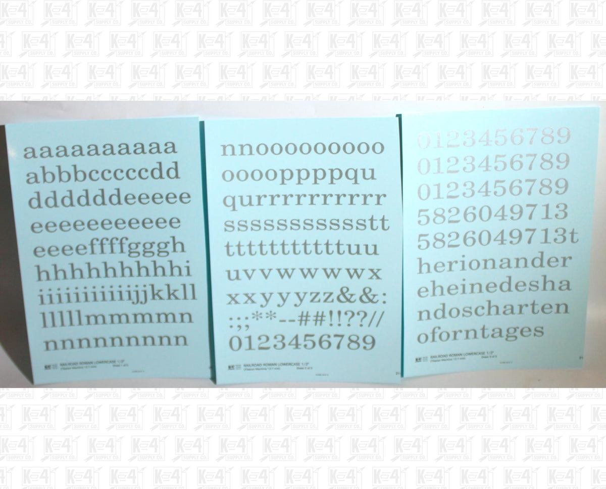 Lowercase Railroad Roman Letter Number Alphabet