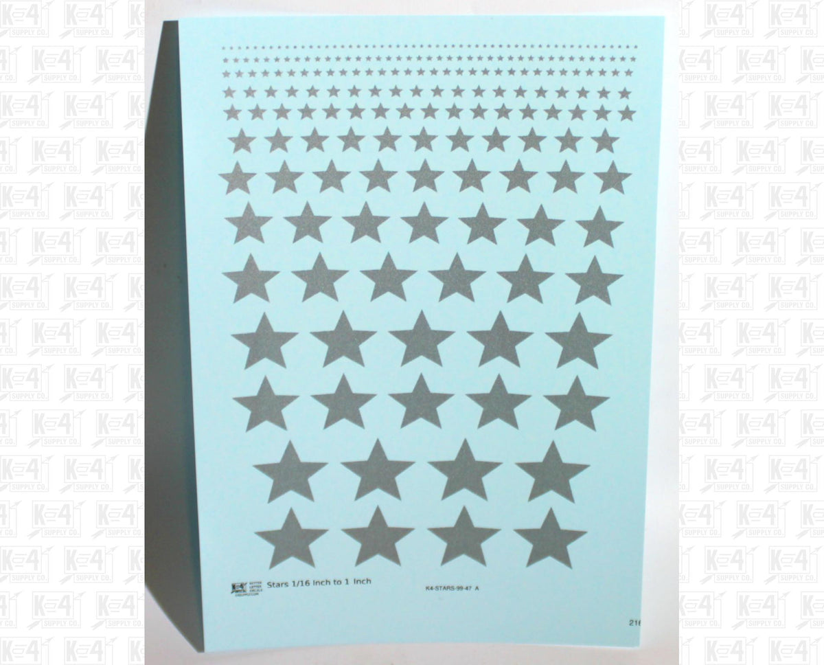Solid Stars 1/16 Inch to 1 Inch