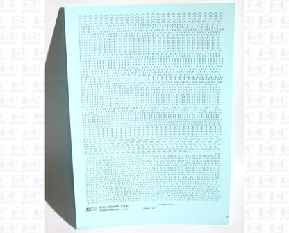 Wide Roman Letter Number Alphabet