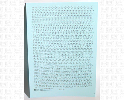 Wide Roman Letter Number Alphabet