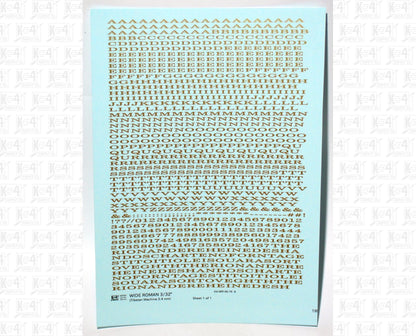 Wide Roman Letter Number Alphabet