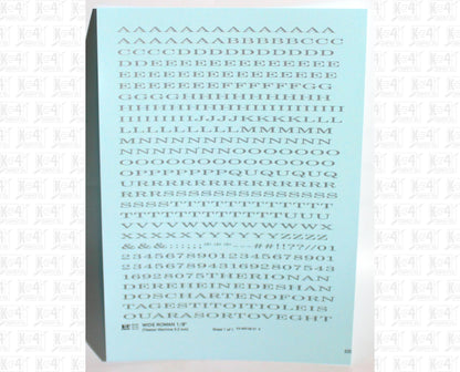 Wide Roman Letter Number Alphabet