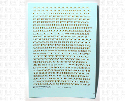 Wide Roman Letter Number Alphabet