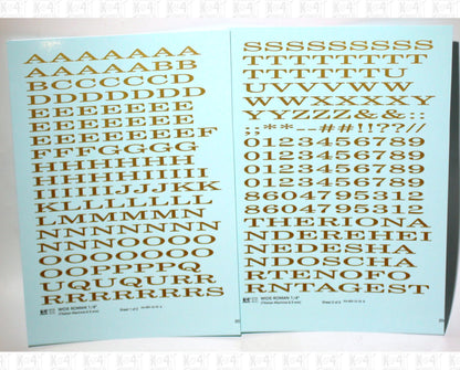 Wide Roman Letter Number Alphabet