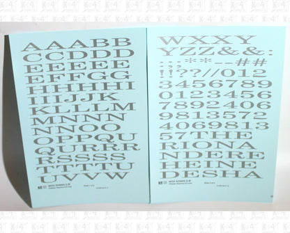 Wide Roman Letter Number Alphabet
