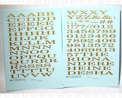 Wide Roman Letter Number Alphabet