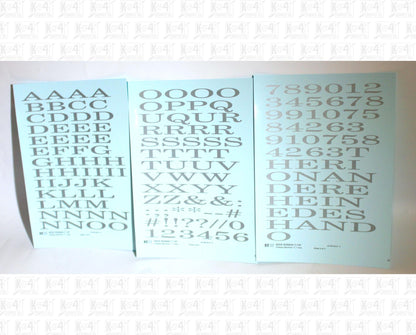 Wide Roman Letter Number Alphabet