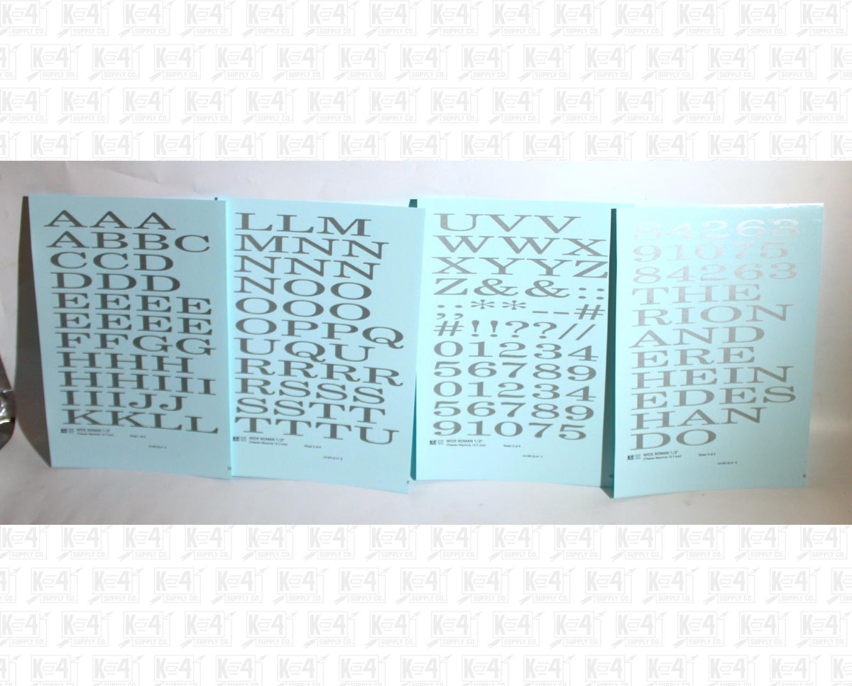 Wide Roman Letter Number Alphabet
