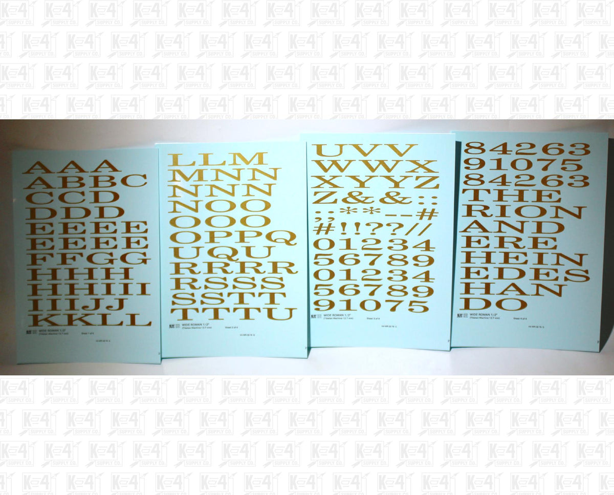 Wide Roman Letter Number Alphabet