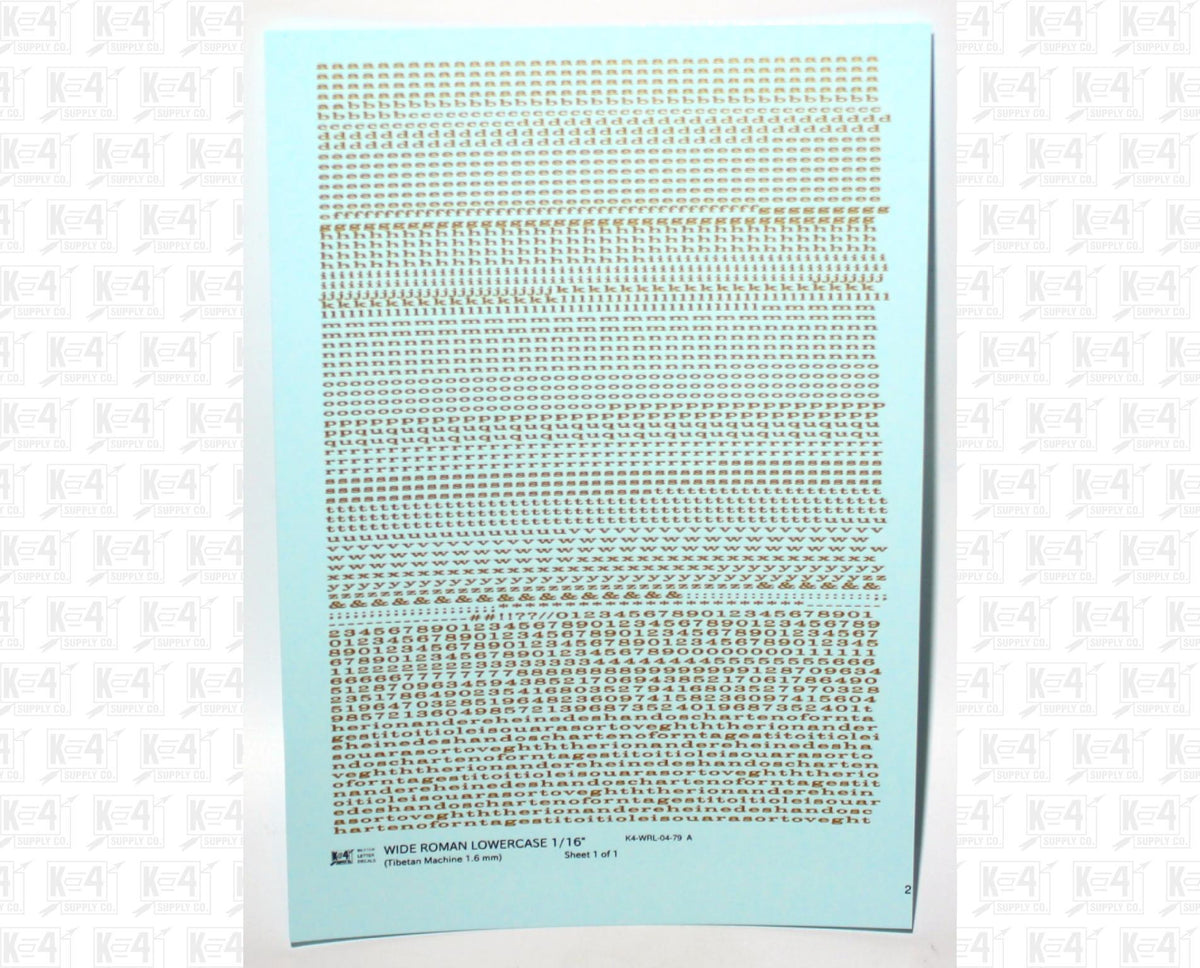 Lowercase Wide Roman Letter Number Alphabet