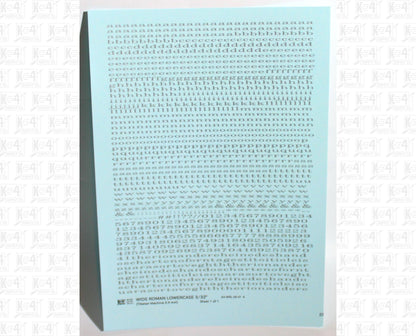 Lowercase Wide Roman Letter Number Alphabet