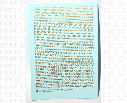 Lowercase Wide Roman Letter Number Alphabet