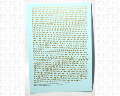 Lowercase Wide Roman Letter Number Alphabet