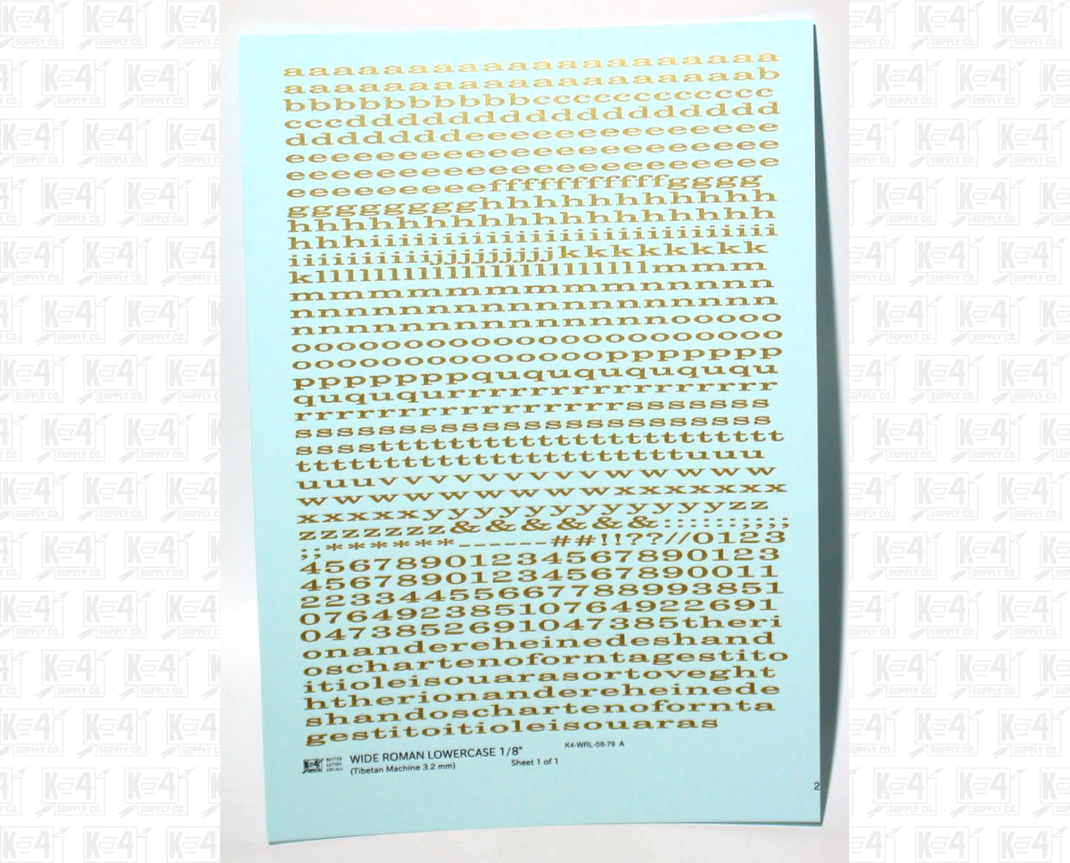 Lowercase Wide Roman Letter Number Alphabet