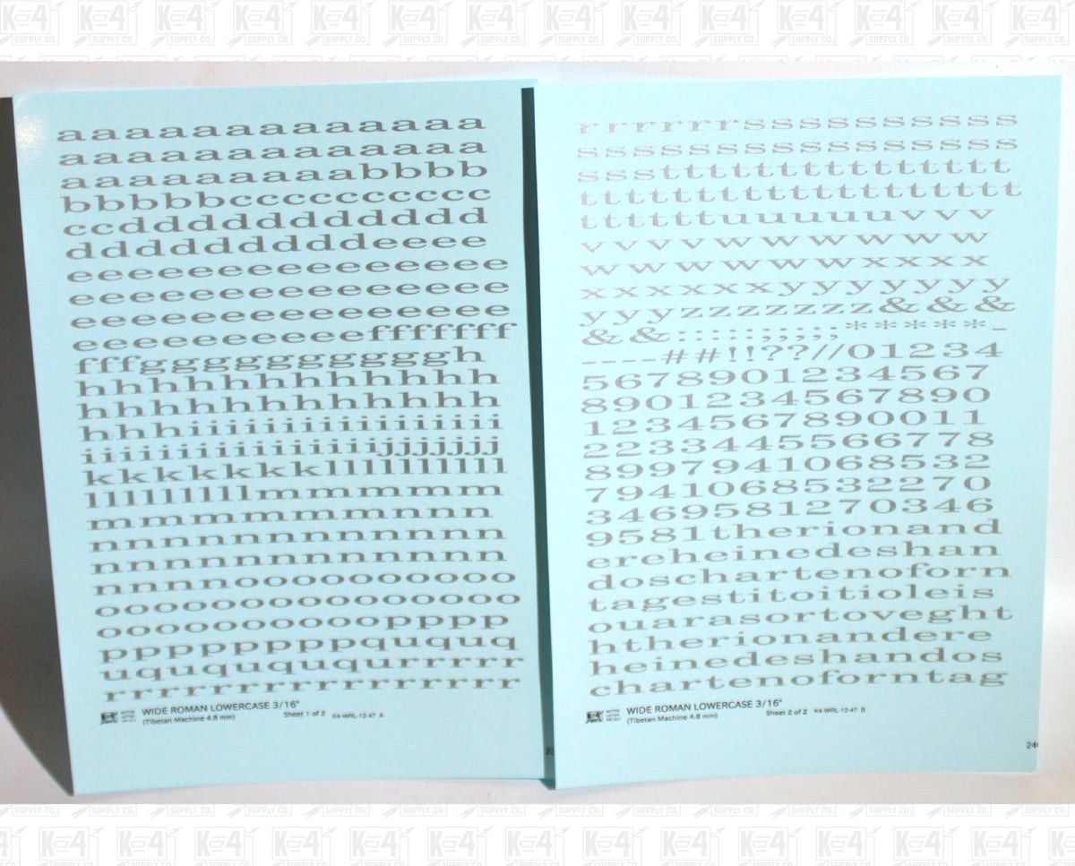 Lowercase Wide Roman Letter Number Alphabet