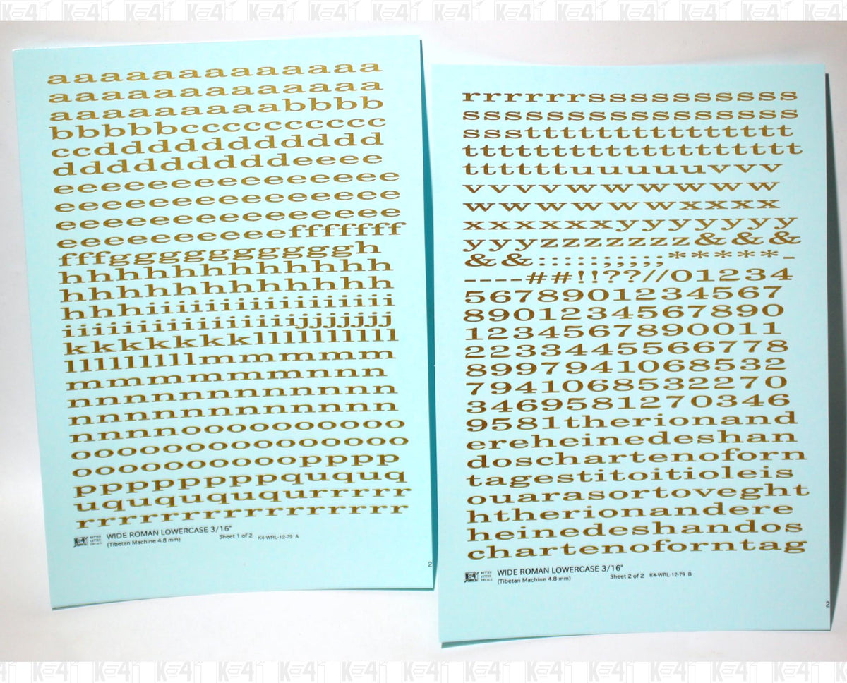 Lowercase Wide Roman Letter Number Alphabet