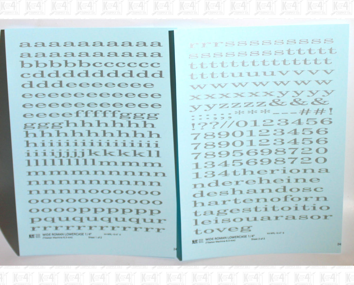Lowercase Wide Roman Letter Number Alphabet
