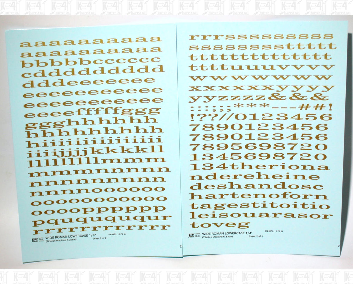Lowercase Wide Roman Letter Number Alphabet
