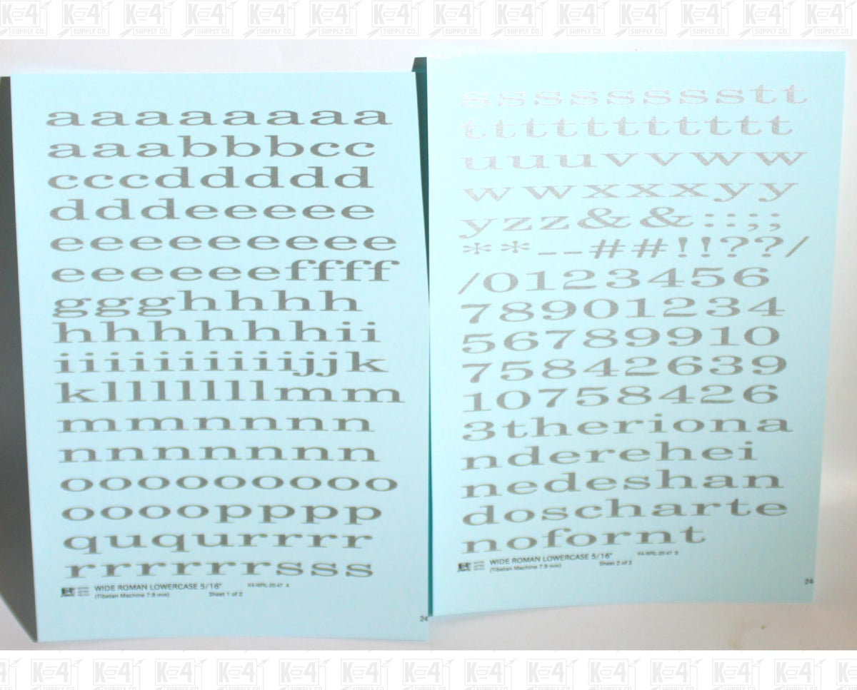 Lowercase Wide Roman Letter Number Alphabet