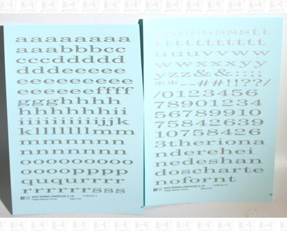 Lowercase Wide Roman Letter Number Alphabet