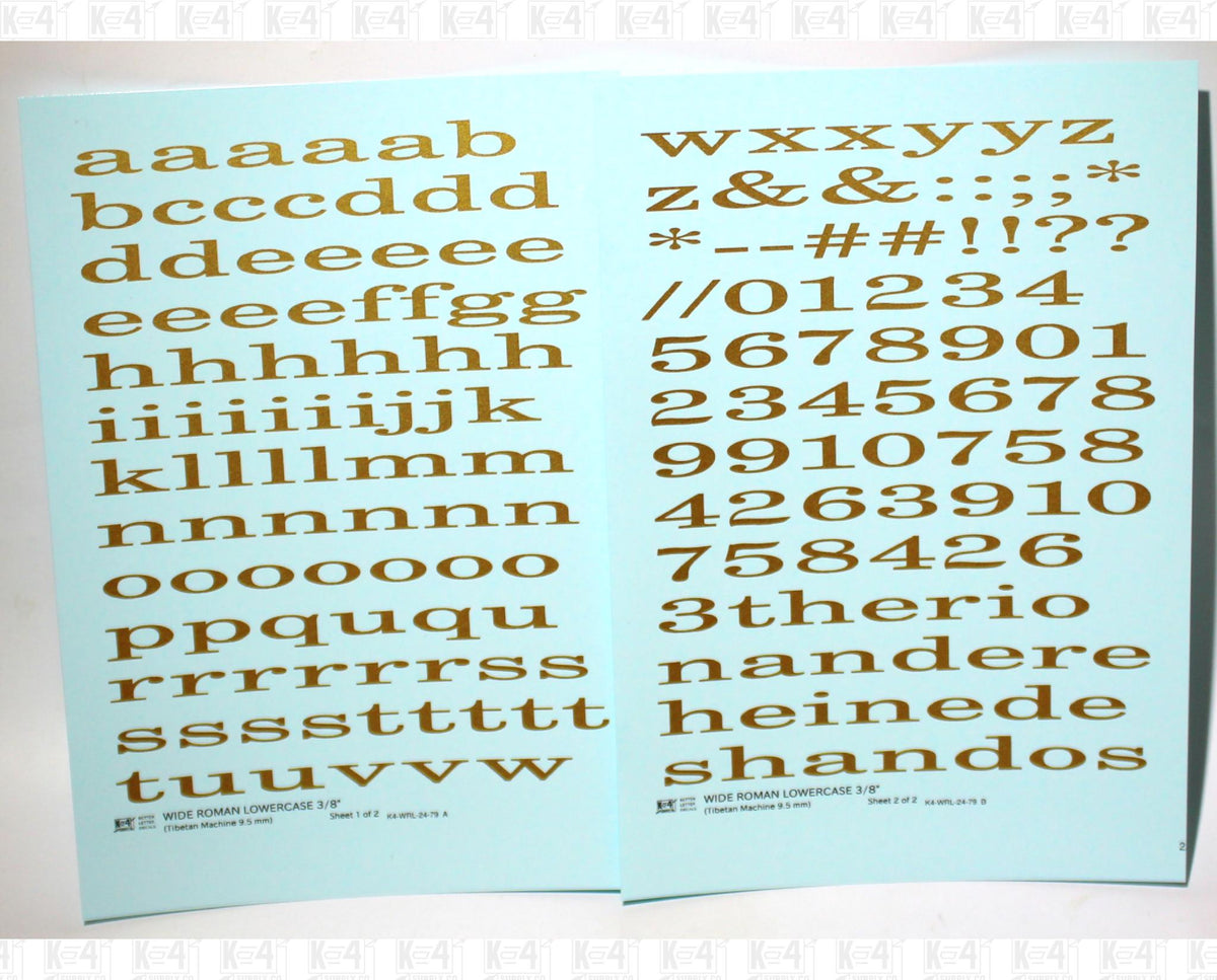 Lowercase Wide Roman Letter Number Alphabet