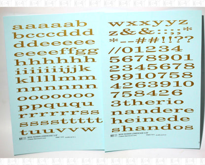 Lowercase Wide Roman Letter Number Alphabet