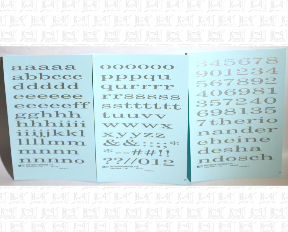 Lowercase Wide Roman Letter Number Alphabet