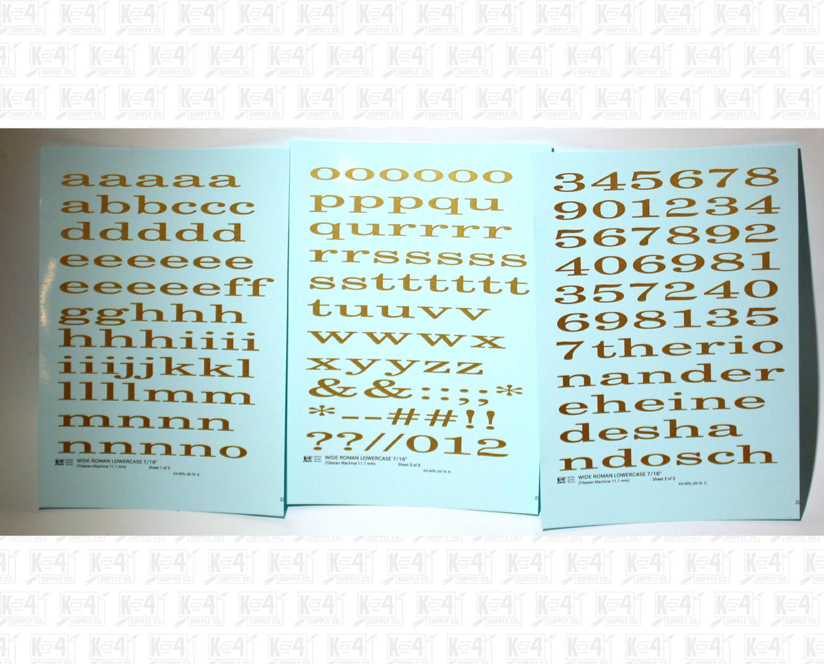 Lowercase Wide Roman Letter Number Alphabet