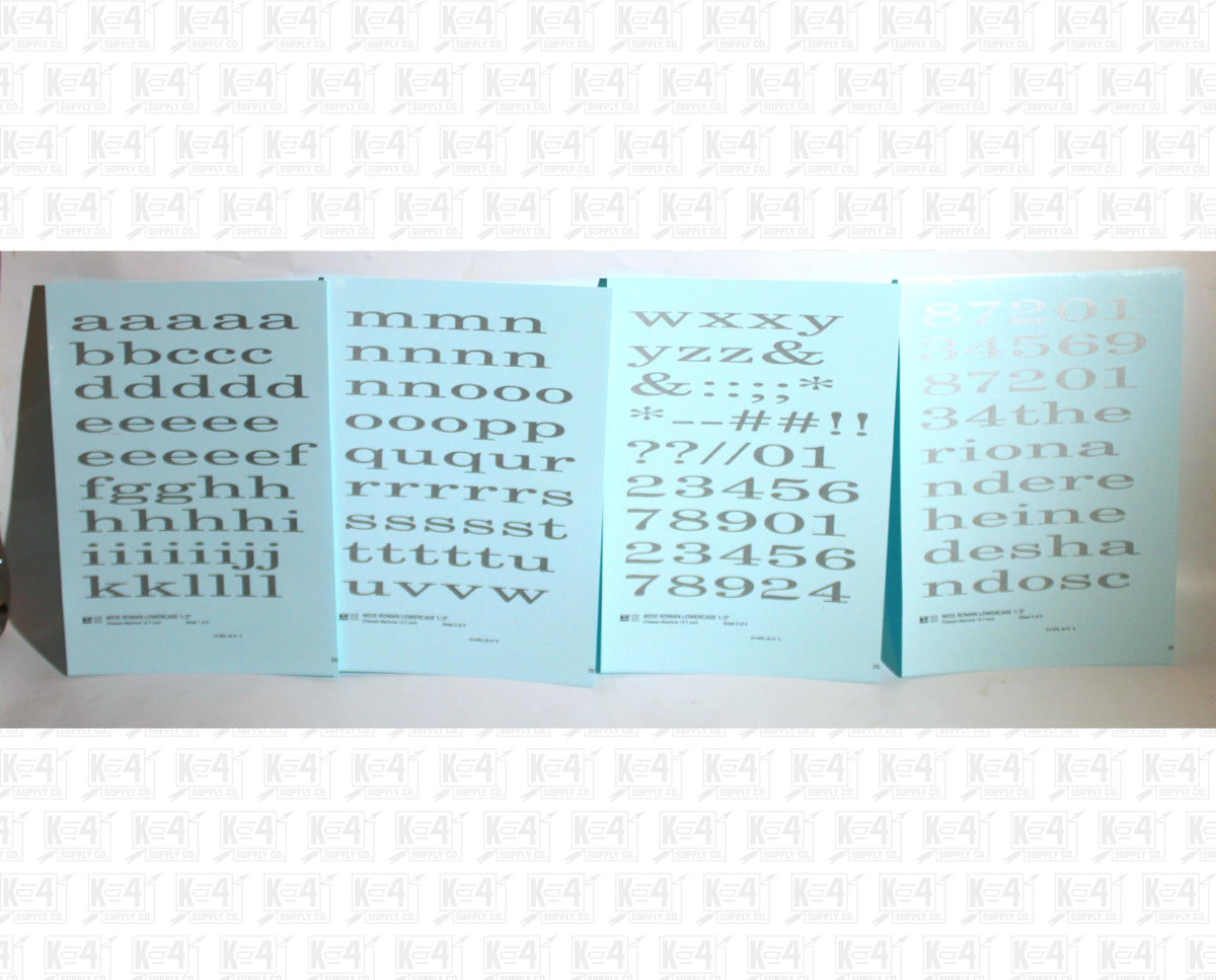 Lowercase Wide Roman Letter Number Alphabet