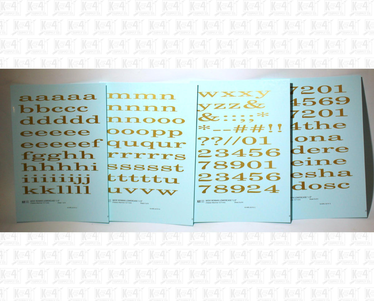 Lowercase Wide Roman Letter Number Alphabet
