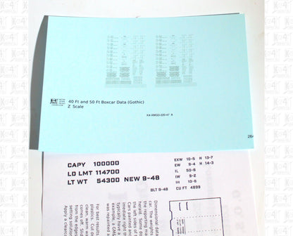 40 To 50 Ft Boxcar Gothic Font Dimensional Data Set