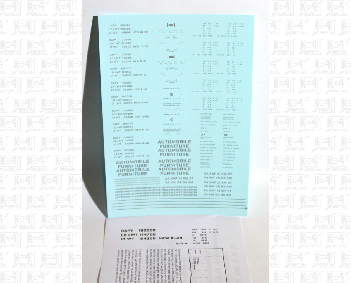 40 To 50 Ft Boxcar Gothic Font Dimensional Data Set