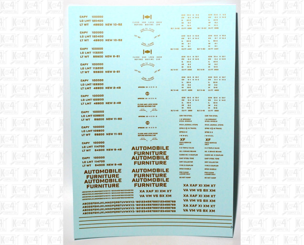 40 To 50 Ft Boxcar Gothic Font Dimensional Data Set