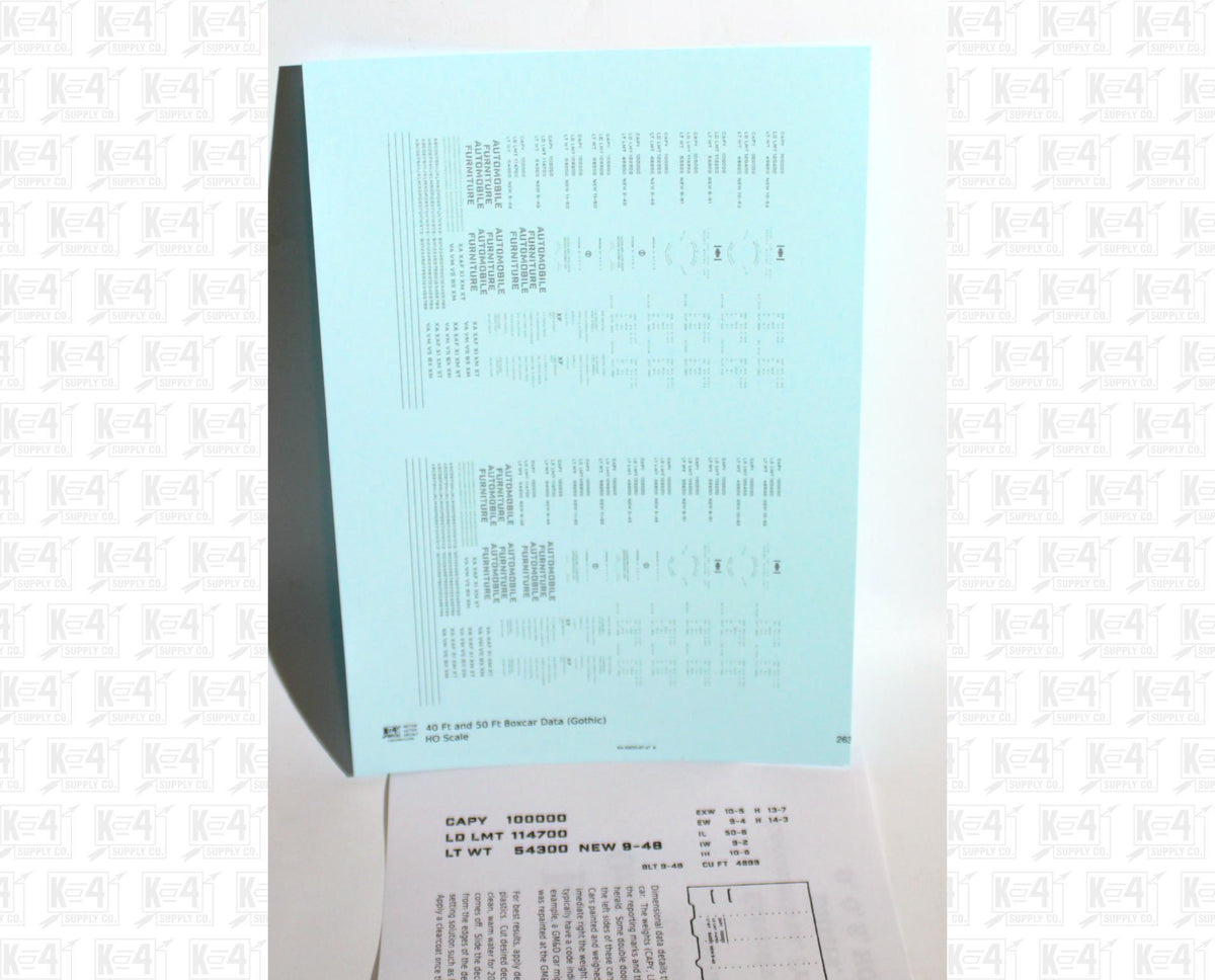 40 To 50 Ft Boxcar Gothic Font Dimensional Data Set
