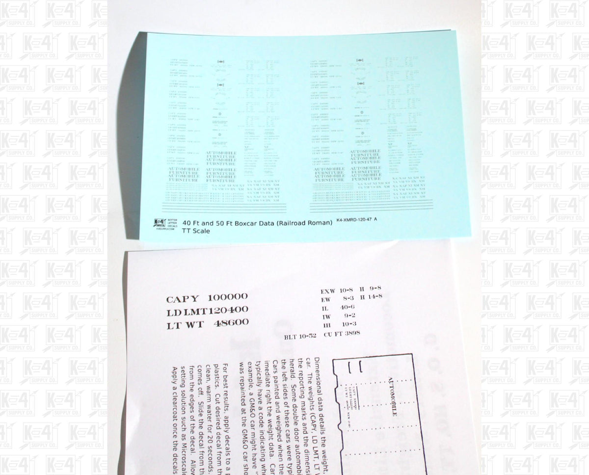 40 To 50 Ft Boxcar Roman Font Dimensional Data Set