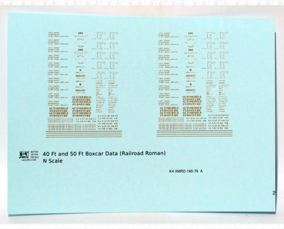 40 To 50 Ft Boxcar Roman Font Dimensional Data Set
