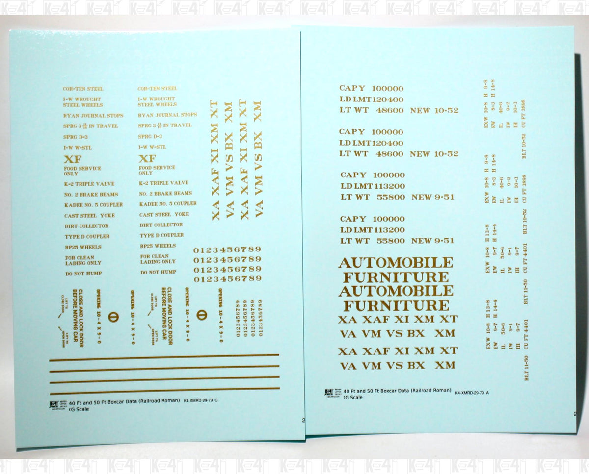 40 To 50 Ft Boxcar Roman Font Dimensional Data Set