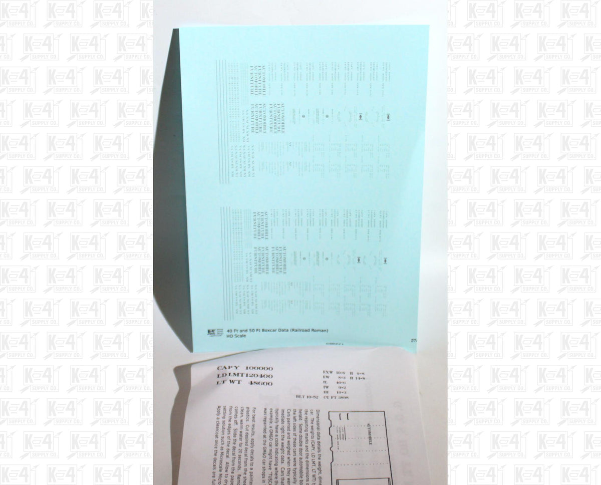40 To 50 Ft Boxcar Roman Font Dimensional Data Set